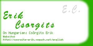 erik csorgits business card